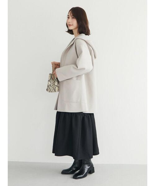 Green　Parks（グリーンパークス）の「フード付きミディコーディガン（その他アウター・レディース・キャメル/ライトベージュ/ダークネイビー/ブルー・FREE）」の22枚目の写真