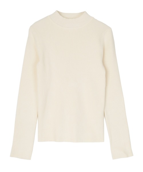 UR'S（ユアーズ）の「ゴールド釦スリーブハイネックニット（ニット/セーター・レディース・ブラック/オフホワイト/ダークネイビー/モカ/ライトイエロー・S/M/L）」の21枚目の写真