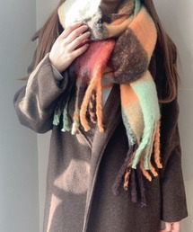 カラフルチェック柄大判マフラー