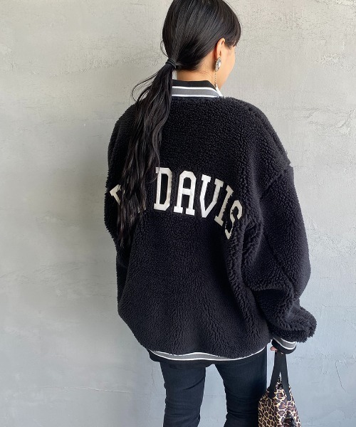 BEN DAVIS（ベンデイビス）の「[BEN DAVIS/ベンデイビス] 別注 ボアフリース バックロゴジャケット（その他アウター・レディース・ブラック/ホワイト/レオパード・M/L/XL）」の14枚目の写真