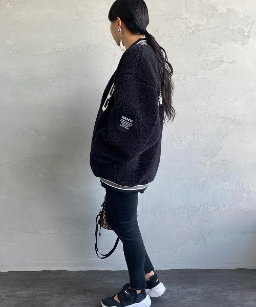 BEN DAVIS（ベンデイビス）の「[BEN DAVIS/ベンデイビス] 別注 ボアフリース バックロゴジャケット（その他アウター・レディース・ブラック/ホワイト/レオパード・M/L/XL）」の21枚目の写真