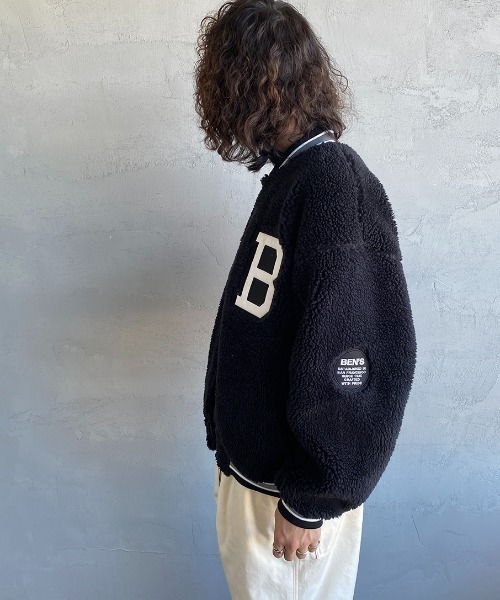 BEN DAVIS（ベンデイビス）の「[BEN DAVIS/ベンデイビス] 別注 ボアフリース バックロゴジャケット（その他アウター・レディース・ブラック/ホワイト/レオパード・M/L/XL）」の15枚目の写真