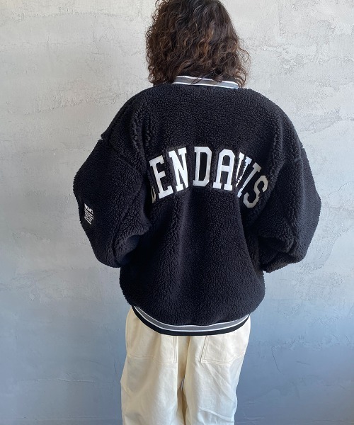 BEN DAVIS（ベンデイビス）の「[BEN DAVIS/ベンデイビス] 別注 ボアフリース バックロゴジャケット（その他アウター・レディース・ブラック/ホワイト/レオパード・M/L/XL）」の8枚目の写真