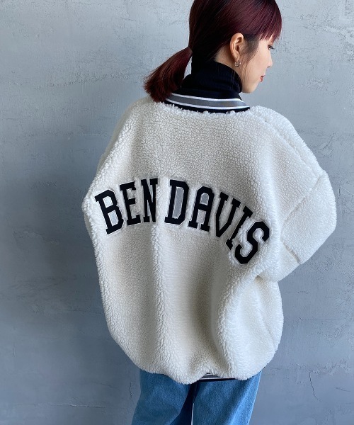 BEN DAVIS（ベンデイビス）の「[BEN DAVIS/ベンデイビス] 別注 ボアフリース バックロゴジャケット（その他アウター・レディース・ブラック/ホワイト/レオパード・M/L/XL）」の12枚目の写真