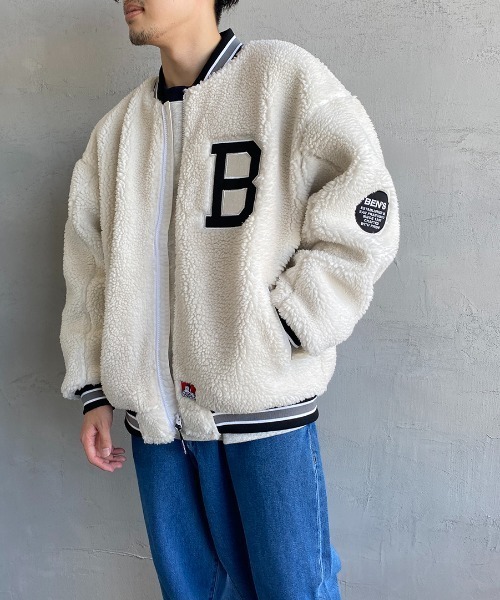 BEN DAVIS（ベンデイビス）の「[BEN DAVIS/ベンデイビス] 別注 ボアフリース バックロゴジャケット（その他アウター・レディース・ブラック/ホワイト/レオパード・M/L/XL）」の13枚目の写真