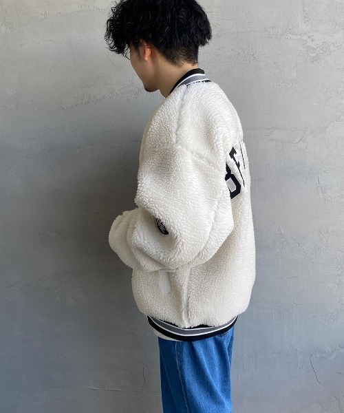 BEN DAVIS（ベンデイビス）の「[BEN DAVIS/ベンデイビス] 別注 ボアフリース バックロゴジャケット（その他アウター・レディース・ブラック/ホワイト/レオパード・M/L/XL）」の6枚目の写真