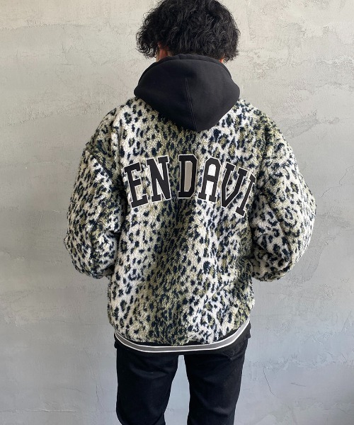 BEN DAVIS（ベンデイビス）の「[BEN DAVIS/ベンデイビス] 別注 ボアフリース バックロゴジャケット（その他アウター・レディース・ブラック/ホワイト/レオパード・M/L/XL）」の10枚目の写真