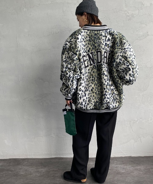 BEN DAVIS（ベンデイビス）の「[BEN DAVIS/ベンデイビス] 別注 ボアフリース バックロゴジャケット（その他アウター・レディース・ブラック/ホワイト/レオパード・M/L/XL）」の11枚目の写真