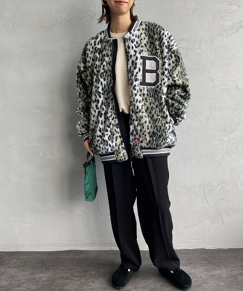 BEN DAVIS（ベンデイビス）の「[BEN DAVIS/ベンデイビス] 別注 ボアフリース バックロゴジャケット（その他アウター・レディース・ブラック/ホワイト/レオパード・M/L/XL）」の16枚目の写真