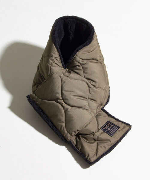 TAION（タイオン）の「【TAION/タイオン】ミリタリー リバーシブル ダウンマフラー ダウン×ボア（マフラー・メンズ・カーキ/ブラック/アイボリー/キャメル/オリーブ・FREE）」の19枚目の写真