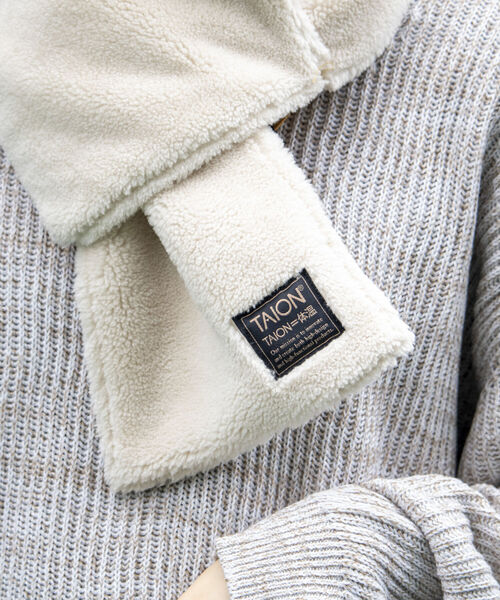 TAION（タイオン）の「【TAION/タイオン】ミリタリー リバーシブル ダウンマフラー ダウン×ボア（マフラー・メンズ・カーキ/ブラック/アイボリー/キャメル/オリーブ・FREE）」の13枚目の写真