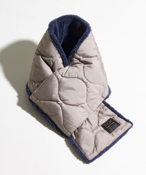 TAION（タイオン）の「【TAION/タイオン】ミリタリー リバーシブル ダウンマフラー ダウン×ボア（マフラー・メンズ・カーキ/ブラック/アイボリー/キャメル/オリーブ・FREE）」の14枚目の写真