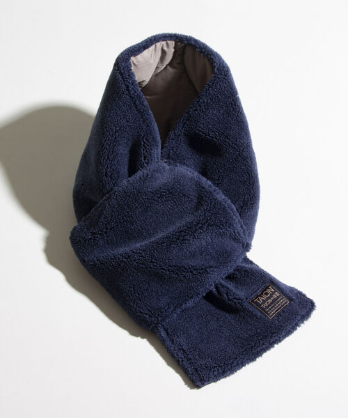 TAION（タイオン）の「【TAION/タイオン】ミリタリー リバーシブル ダウンマフラー ダウン×ボア（マフラー・メンズ・カーキ/ブラック/アイボリー/キャメル/オリーブ・FREE）」の15枚目の写真