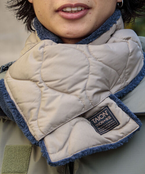 TAION（タイオン）の「【TAION/タイオン】ミリタリー リバーシブル ダウンマフラー ダウン×ボア（マフラー・メンズ・カーキ/ブラック/アイボリー/キャメル/オリーブ・FREE）」の17枚目の写真