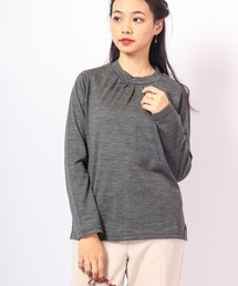 COCONLIFE ウールモックネックギャザーニット