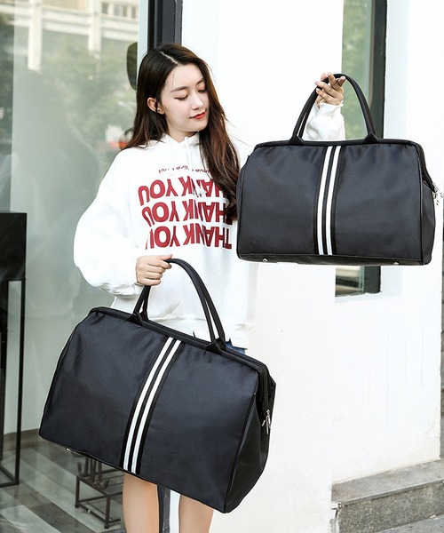 LUGG NAGG(ラグナグ)の「がま口 ストライプテープ付き ボストンバッグ 旅行バッグ トラベルボストン ショルダーストラップ無しバージョン(ボストンバッグ・レディース・ピンク系その他3/ピンク系その他/ブラック系その他3/ピンク系その他2/ドット/マルチ/ブラック系その他5/その他/レッド系その他/チェック/ブラック系その他2/ブラック系その他4/ブラック/ブラック系その他・MEDIUM/LARGE)」の21枚目の写真