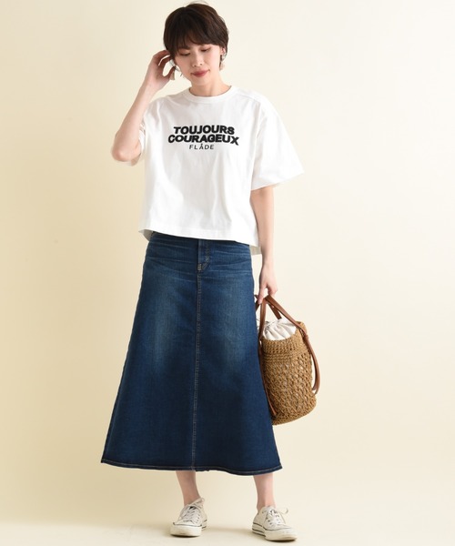 SOMETHING（サムシング）の「【SOMETHING】FLARE SKIRT（デニムスカート・レディース・ブルー/インディゴブルー・FREE）」の7枚目の写真