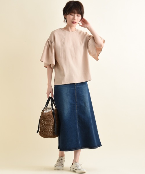 SOMETHING（サムシング）の「【SOMETHING】FLARE SKIRT（デニムスカート・レディース・ブルー/インディゴブルー・FREE）」の22枚目の写真