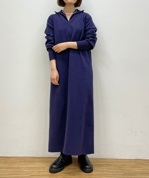 Omekashi（オメカシ）の「ハーフジップ2WAYニットワンピース（ワンピース・レディース・ブラック/チャコールグレー/ベージュ/ネイビー・36/38）」の18枚目の写真