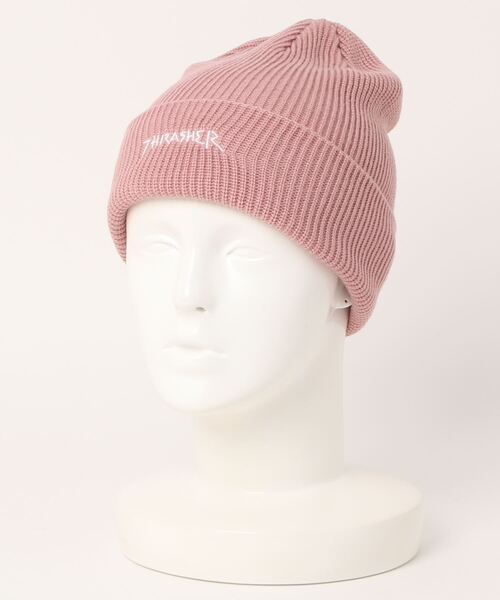 THRASHER（スラッシャー）の「GONZ LOGO ACRYLIC BEANIE/スラッシャーマークゴンザレスニットキャップ・ビーニー（ニットキャップ/ビーニー・メンズ・ブラック/ダークオレンジ/ダークグリーン/ピンク/ネイビー・FREE）」の4枚目の写真