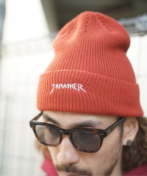 THRASHER（スラッシャー）の「GONZ LOGO ACRYLIC BEANIE/スラッシャーマークゴンザレスニットキャップ・ビーニー（ニットキャップ/ビーニー・メンズ・ブラック/ダークオレンジ/ダークグリーン/ピンク/ネイビー・FREE）」の14枚目の写真