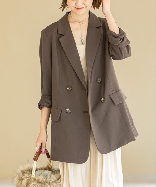 U by SPICK&SPAN(ユーバイスピックアンドスパン)の「≪追加≫オーバーテーラード ジャケット2(その他アウター・レディース・ブラウン・36/38)」の4枚目の写真