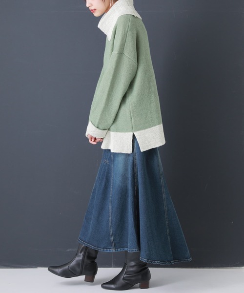 osharewalker（オシャレウォーカー）の「【廃盤】『配色モヘヤタッチオフタートルニット』（ニット/セーター・レディース・グレー/ベージュ/グリーン・FREE）」の22枚目の写真