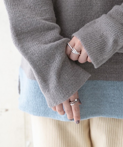 osharewalker（オシャレウォーカー）の「【廃盤】『配色モヘヤタッチオフタートルニット』（ニット/セーター・レディース・グレー/ベージュ/グリーン・FREE）」の8枚目の写真