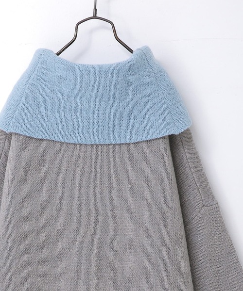 osharewalker（オシャレウォーカー）の「【廃盤】『配色モヘヤタッチオフタートルニット』（ニット/セーター・レディース・グレー/ベージュ/グリーン・FREE）」の12枚目の写真