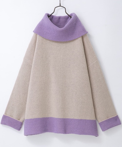 osharewalker（オシャレウォーカー）の「【廃盤】『配色モヘヤタッチオフタートルニット』（ニット/セーター・レディース・グレー/ベージュ/グリーン・FREE）」の18枚目の写真