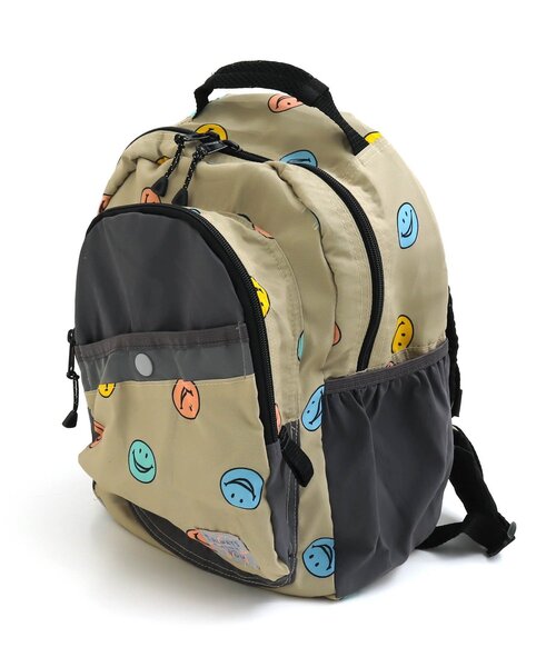 BREEZE（ブリーズ）の「【肩らくパッド】スマイルバックパック（バックパック/リュック・キッズ・ピンク/ベージュ/ブラック/ライム/サックスブルー/チェック/レインボー・MEDIUM/SMALL）」の3枚目の写真