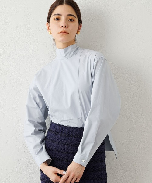 【ウィムガゼット】ボウタイ　リボン　ブラウス　長袖　タイプライター　ブルー Whim Gazette（ウィムガゼット）の「タイプライターボウプルオーバー