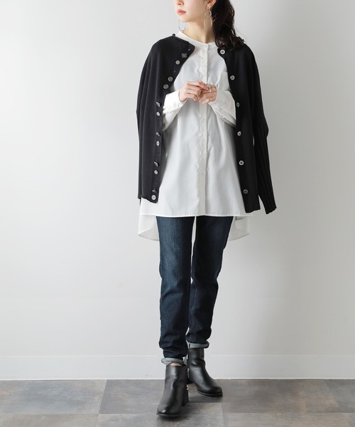 kOhAKU(コハク)の「『マルチボタンニットカーディガン』(カーディガン/ボレロ・レディース・グレイッシュブルー/ブラック・FREE)」の14枚目の写真