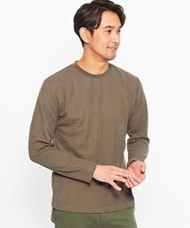 green label relaxing（グリーンレーベルリラクシング）の「【WEB限定】JUSTFIT ハリヌキ ワッフル クルーネック カットソー 長袖（Tシャツ/カットソー・メンズ）」