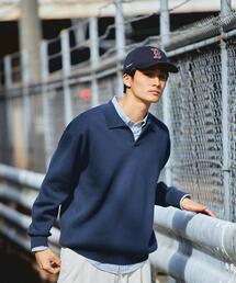 green label relaxing | クリアコットン スウェットライク スキッパー ポロ ニット -ウォッシャブル-(ニット/セーター)