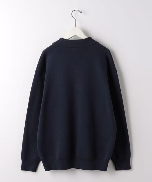 green label relaxing（グリーンレーベルリラクシング）の「クリアコットン スウェットライク スキッパー ポロ ニット -ウォッシャブル-（ニット/セーター・メンズ・オフホワイト/ライム/ネイビー・S/M/L/XL）」の16枚目の写真