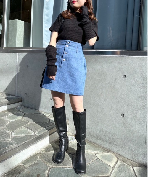 OLIVE des OLIVE（オリーブデオリーブ）の「いろいろボタンミニスカート（スカート・レディース・ワンウォッシュ/ノンウォッシュ/イエロー・FREE）」の15枚目の写真