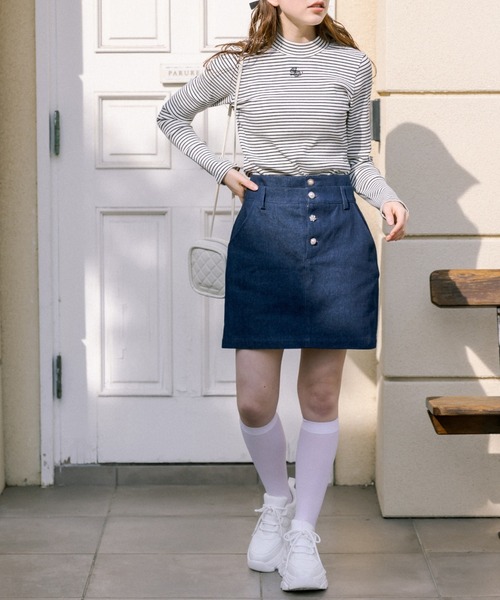 OLIVE des OLIVE（オリーブデオリーブ）の「いろいろボタンミニスカート（スカート・レディース・ワンウォッシュ/ノンウォッシュ/イエロー・FREE）」の16枚目の写真