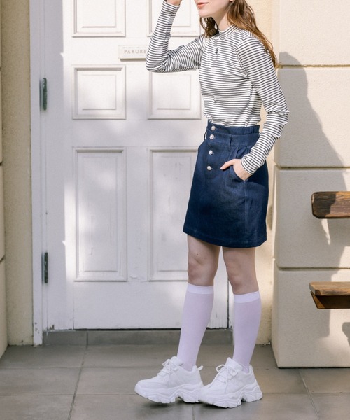 OLIVE des OLIVE（オリーブデオリーブ）の「いろいろボタンミニスカート（スカート・レディース・ワンウォッシュ/ノンウォッシュ/イエロー・FREE）」の17枚目の写真