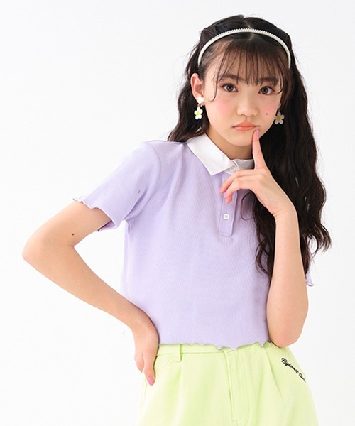 by LOVEiT(バイラビット)の「衿つきポロ(Tシャツ/カットソー・キッズ・エメラルド/ラベンダー/ピンク・160cm/130cm/140cm/120cm/150cm)」の2枚目の写真