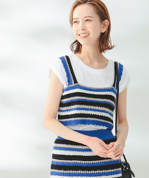 B:MING by BEAMS(ビーミングバイビームス)の「B:MING by BEAMS / マルチボーダー ビスチェ(その他トップス・レディース・ブルー/オレンジ・FREE)」の2枚目の写真