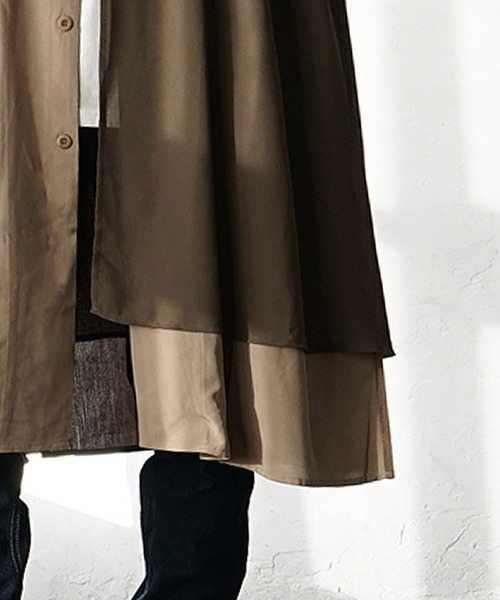 MinoriTY(マイノリティ)の「【MinoriTY】バイカラーロングカーディガン 切替 メンズ 無地 秋服 (カーディガン/ボレロ・メンズ・ベージュ/グレー・M/L/S)」の9枚目の写真