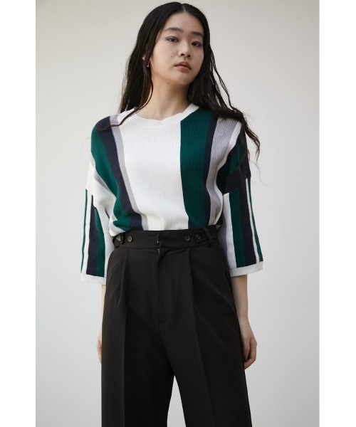 AZUL by moussy（アズールバイマウジー）の「MULTI COLOR GARTER KNIT/マルチカラーガーターニット（ニット/セーター・メンズ・グレー系その他/ホワイト系その他・MEDIUM/LARGE）」の2枚目の写真