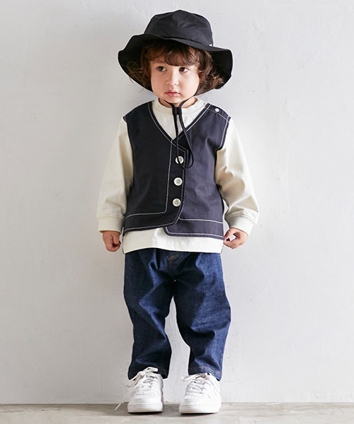 petit main(プティマイン)の「タックテーパードパンツ(その他パンツ・キッズ・ベージュ/シルバーグレー/ブルー/ブラック・120cm/150cm/80cm/100cm/140cm/110cm/130cm/90cm)」の17枚目の写真