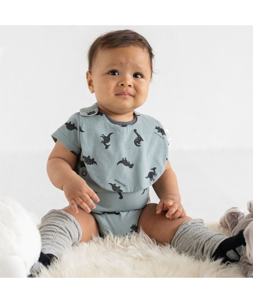 birthday party（バースデイパーティー）の「birthdayparty/【お揃い】天竺恐竜プリントコットンスタイ（スタイ/よだれかけ・キッズ・グリーン系その他/ホワイト系その他・ONESIZE）」の5枚目の写真