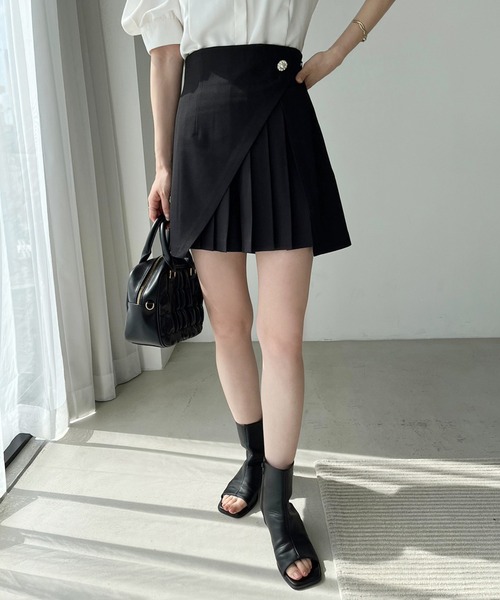 one after another NICE CLAUP(ワンアフターアナザーナイスクラップ)の「【セットアップジャケットあり】プリーツミニスカパン(その他パンツ・レディース・アイボリー/ブラック/ホワイト系その他/ピンク・FREE)」の14枚目の写真