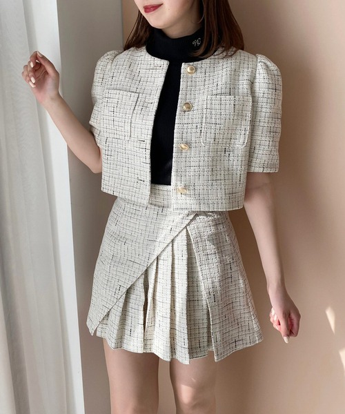 one after another NICE CLAUP(ワンアフターアナザーナイスクラップ)の「【セットアップジャケットあり】プリーツミニスカパン(その他パンツ・レディース・アイボリー/ブラック/ホワイト系その他/ピンク・FREE)」の11枚目の写真