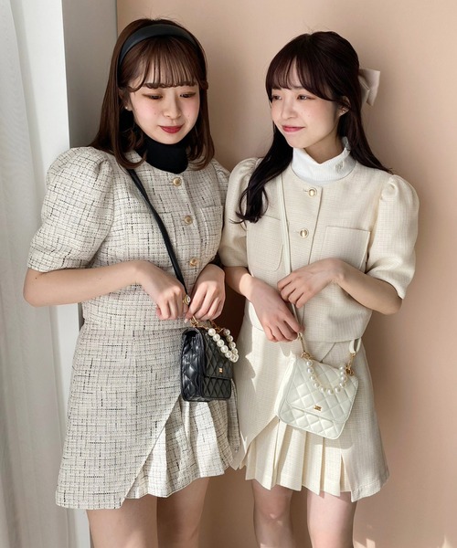 one after another NICE CLAUP(ワンアフターアナザーナイスクラップ)の「【セットアップジャケットあり】プリーツミニスカパン(その他パンツ・レディース・アイボリー/ブラック/ホワイト系その他/ピンク・FREE)」の19枚目の写真