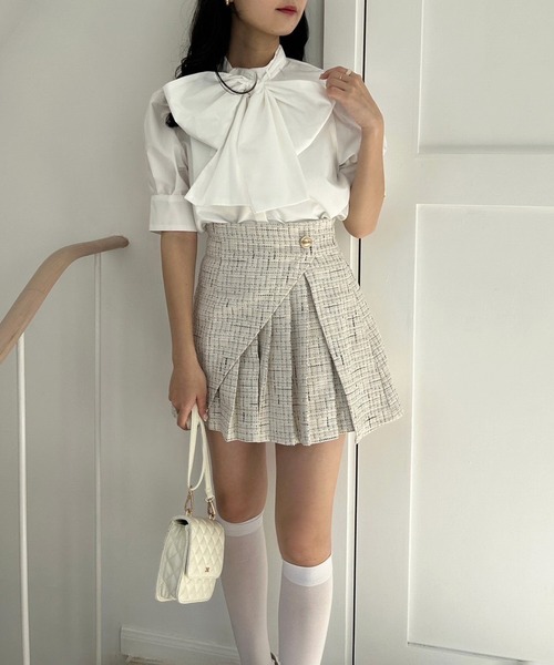 one after another NICE CLAUP(ワンアフターアナザーナイスクラップ)の「【セットアップジャケットあり】プリーツミニスカパン(その他パンツ・レディース・アイボリー/ブラック/ホワイト系その他/ピンク・FREE)」の21枚目の写真