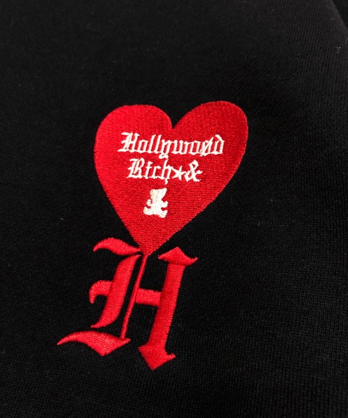 ADMIX/ATELIER SAB MEN(アドミックスアトリエサブメン)の「【Hollywood Rich.&】ハリウッドリッチ.& ハートロゴ / オーバーサイズ 裏毛スウェット ルーズトレーナー(スウェット・メンズ・ブラック/ホワイト・48/50)」の7枚目の写真